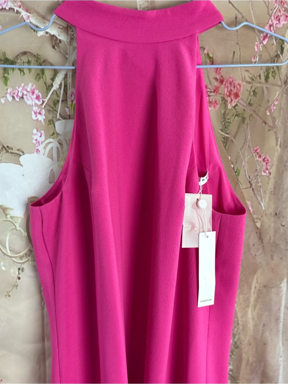 NEW Trina Turk Vibrant Hot Pink Halter Swing Mini Dress - Picture 3 of 9